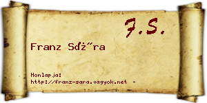 Franz Sára névjegykártya
