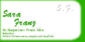 sara franz business card